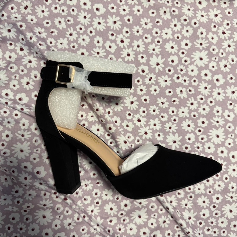Elegant Black Ankle Strap Heels